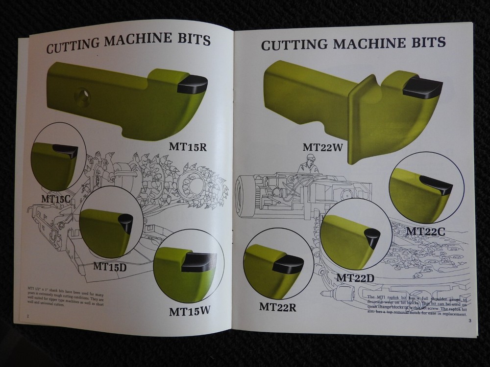 1977 MTI Mining Tools Inc "Carbide Drilling Bits" Engineering Brochure Mentor OH