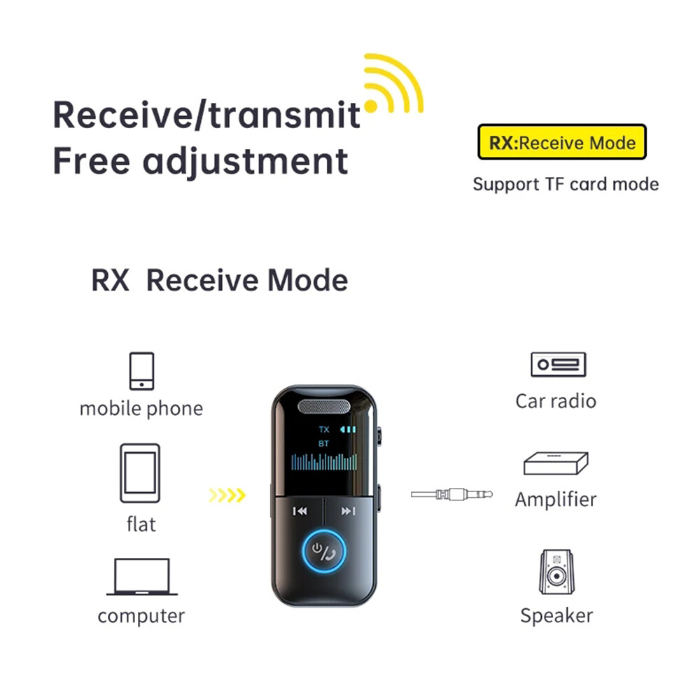 Wireless Bluetooth Transmitter Receiver MP3 Player Car Audio 3.5mm AUX Adapter