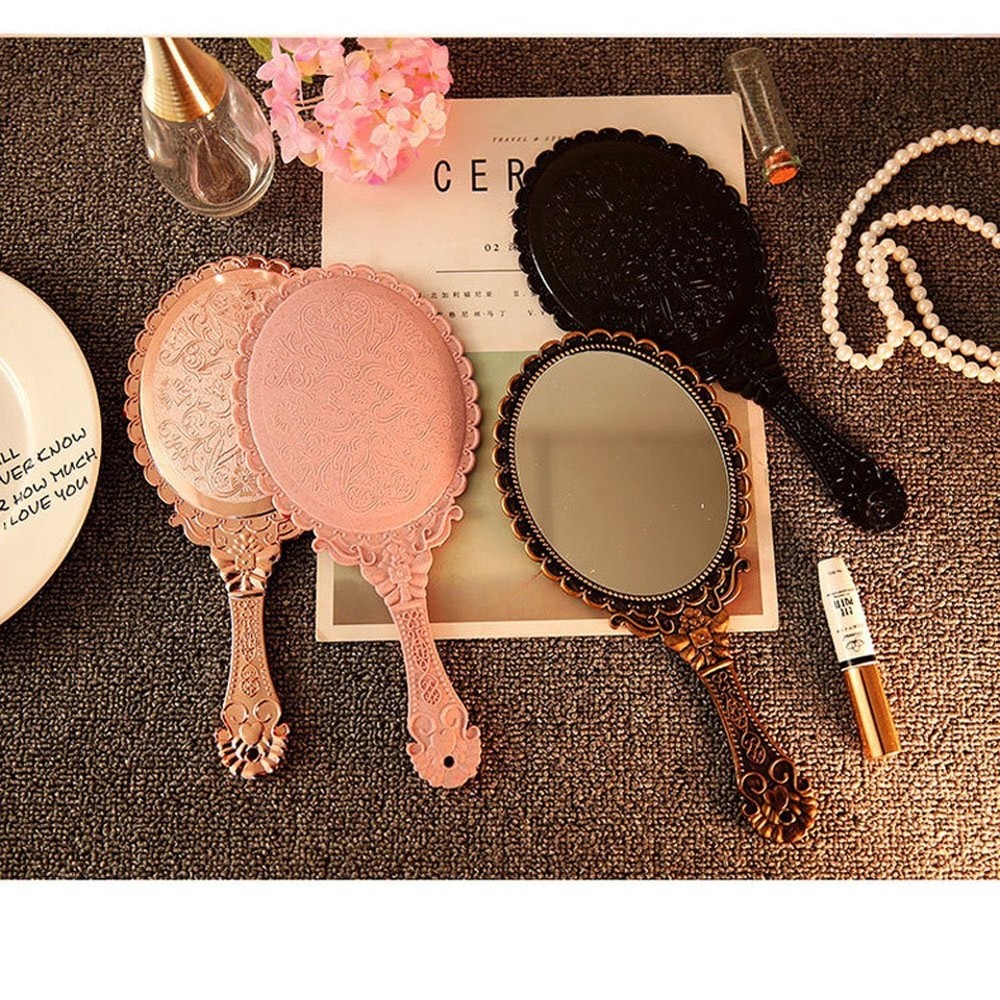 Handheld Mirror, Hand Held Mirror with Handle, Small Travel Packet Compact Mi...