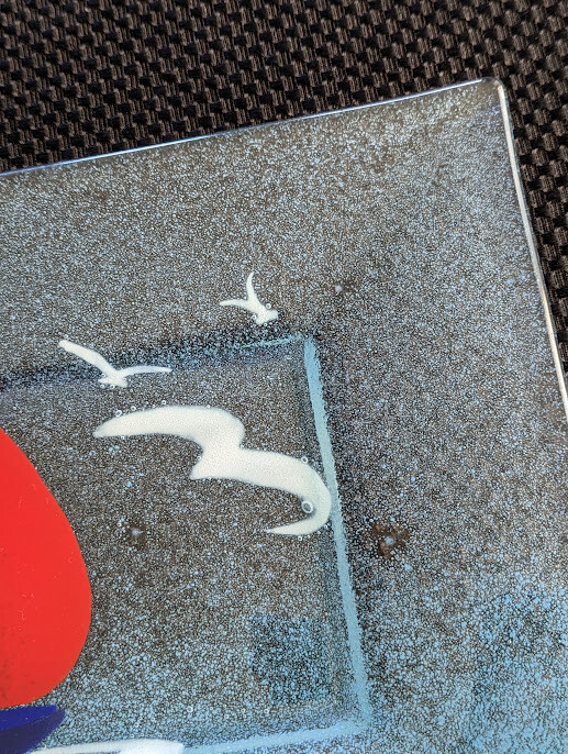 Fused Glas Sailboat Rectangle Platter Serving Tray