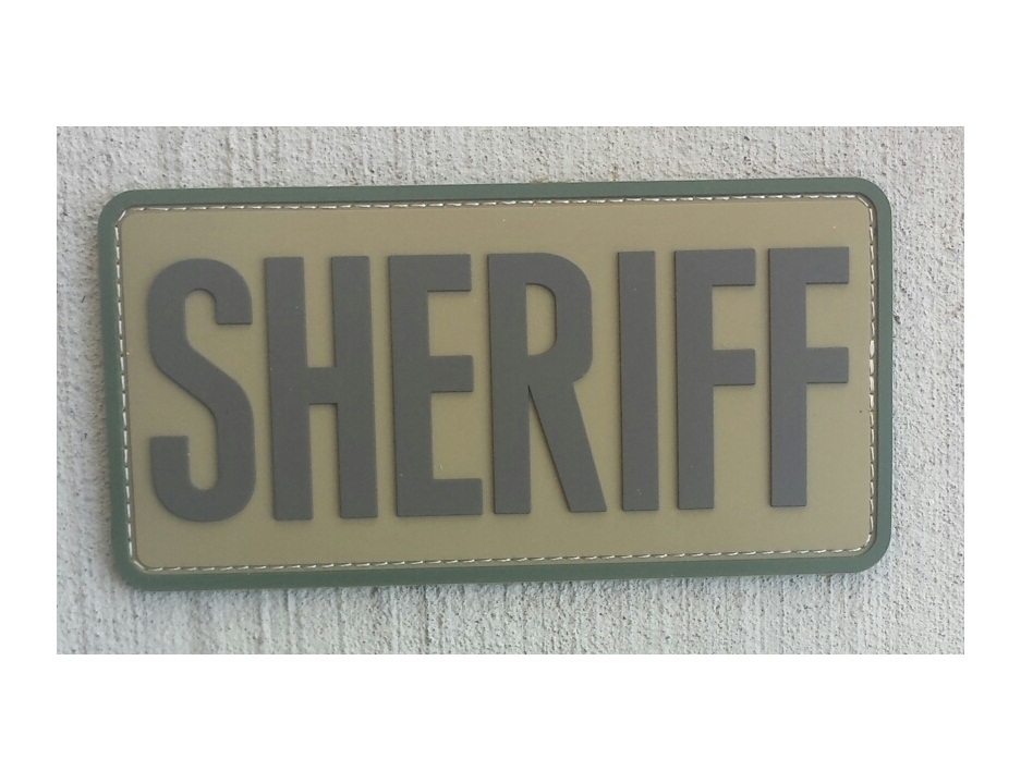 Morale Patch Milspec Monkey MSM SHERIFF - 6 " x 3 " Large Size MULTICAM Tan PVC