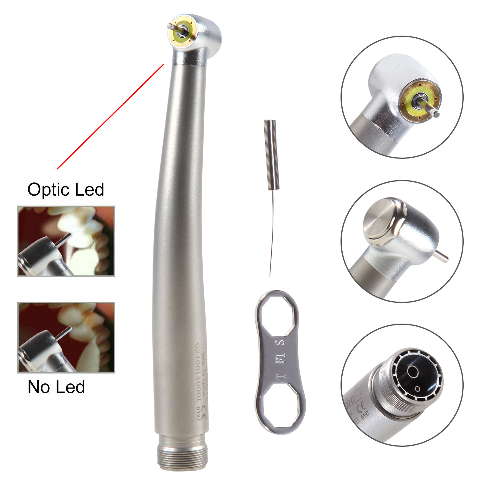 Dental LED High Speed Handpiece Shadowless E-Generator Air Turbine Handpiece 2/4