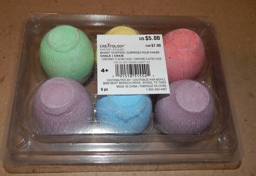 Easter Egg Sidewalk Chalks Creatology 6ea Different Colors 2 1/2" x 2" NIB 162J
