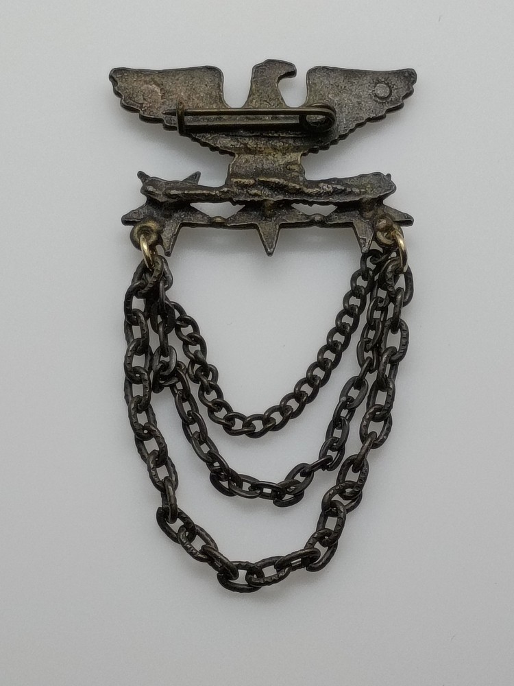 WWII Three 3 Star Army Eagle Brooch Pin