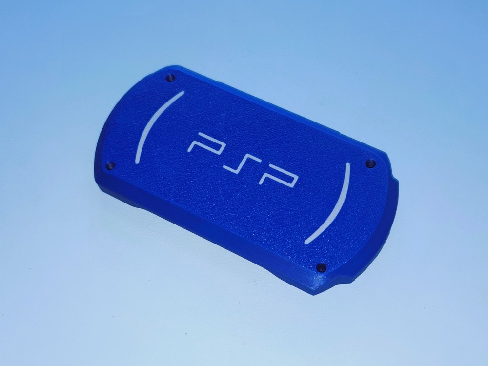 PSP Go Replacement Expanded Back Battery Cover (Blue and Silver)