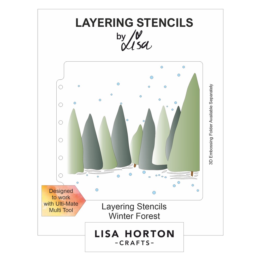 Lisa Horton Crafts Layering Stencils-Winter Forest
