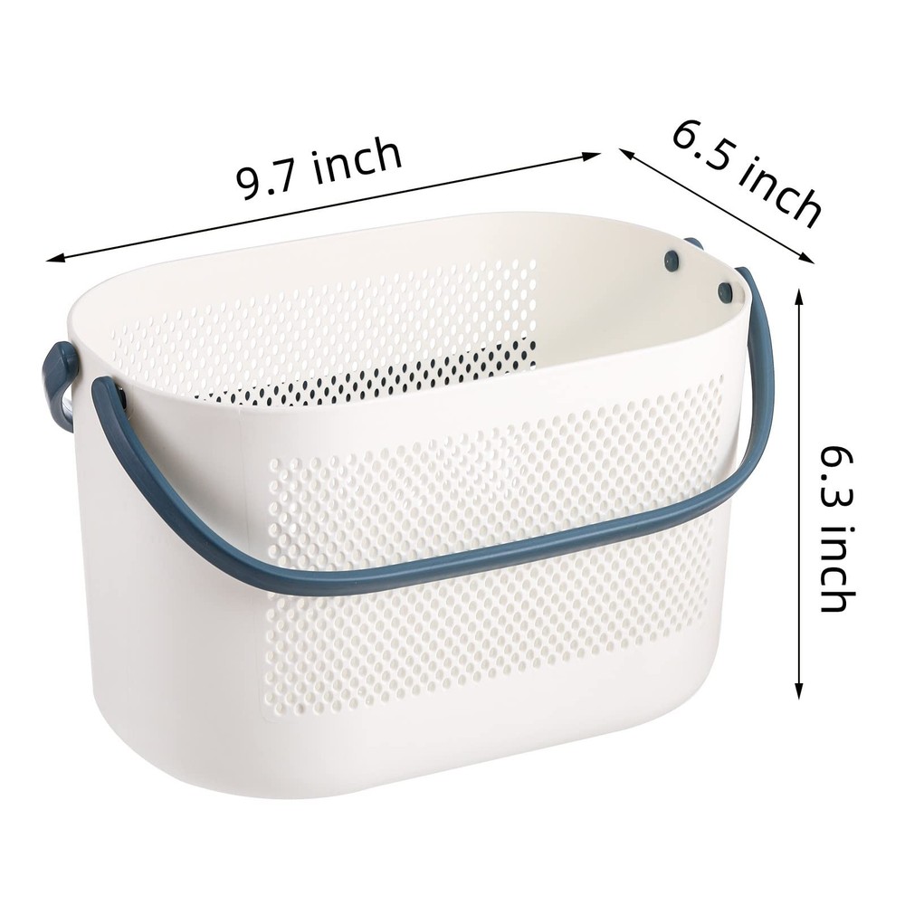 4 Pack Portable Shower Caddy Basket, Plastic Storage Baskets with Handles, Dr...