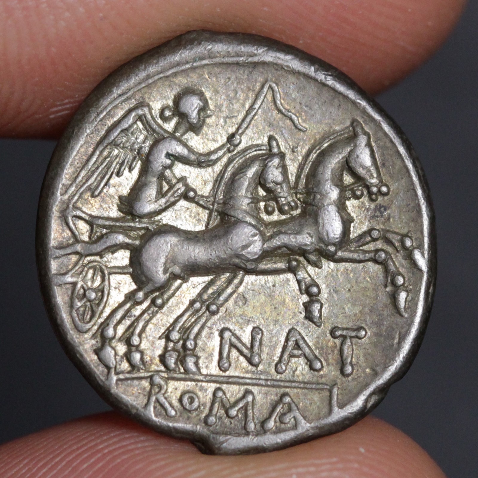 Victory Chariot Denarius Ancient Rome Republic Silver Coin 149BC 1978 Provenance