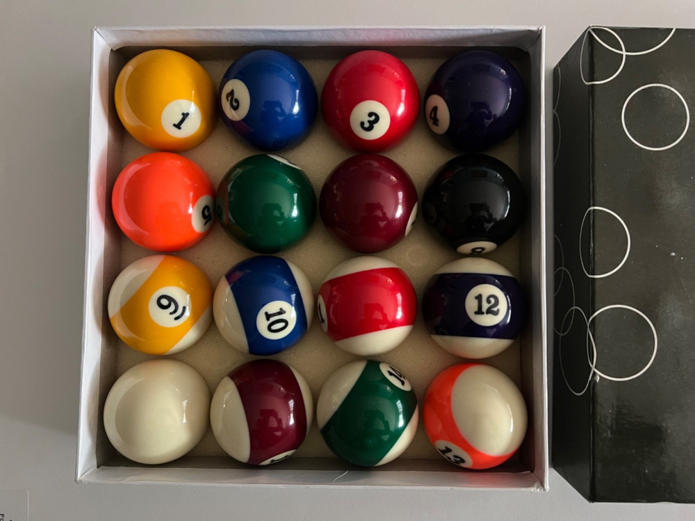 Billiard Ball Complete Set 16 Balls
