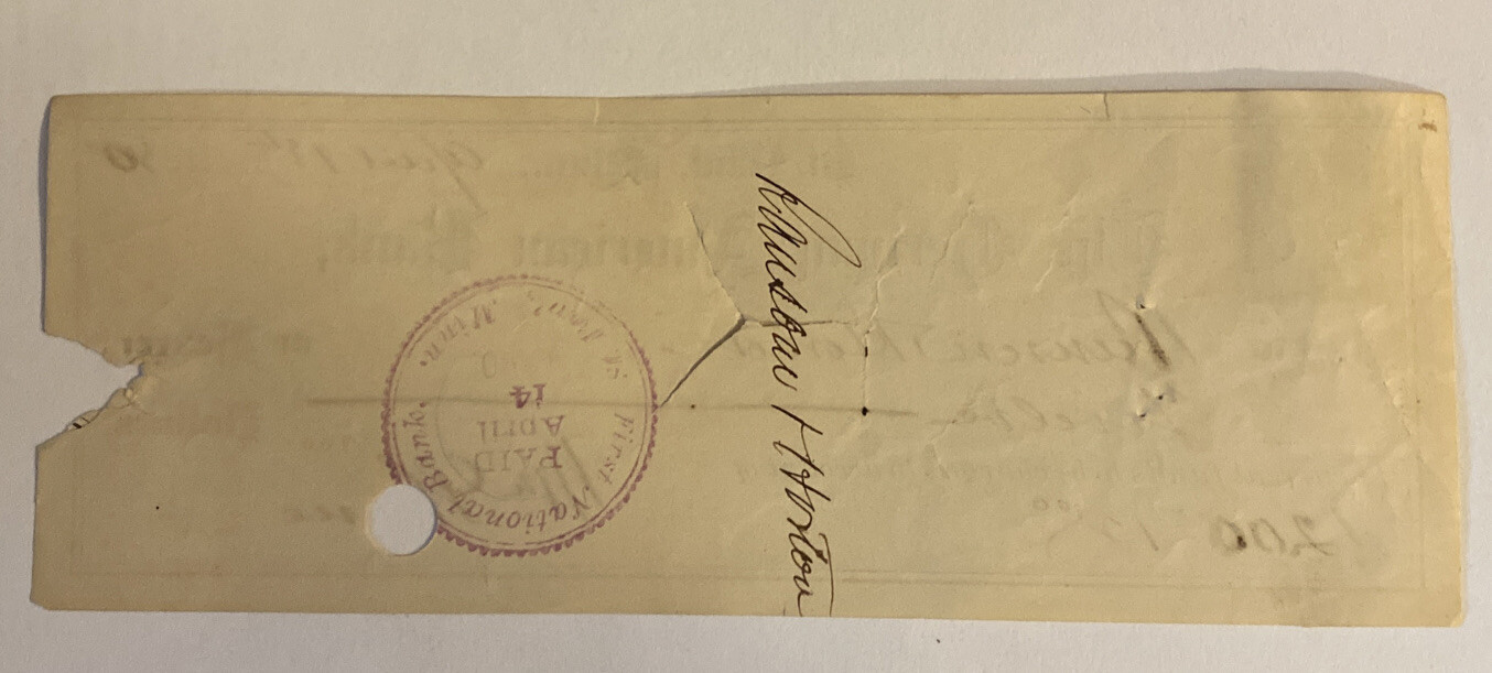 Vintage 1880 Check ~ German American Bank ~ Saint Paul, Minnesota MN