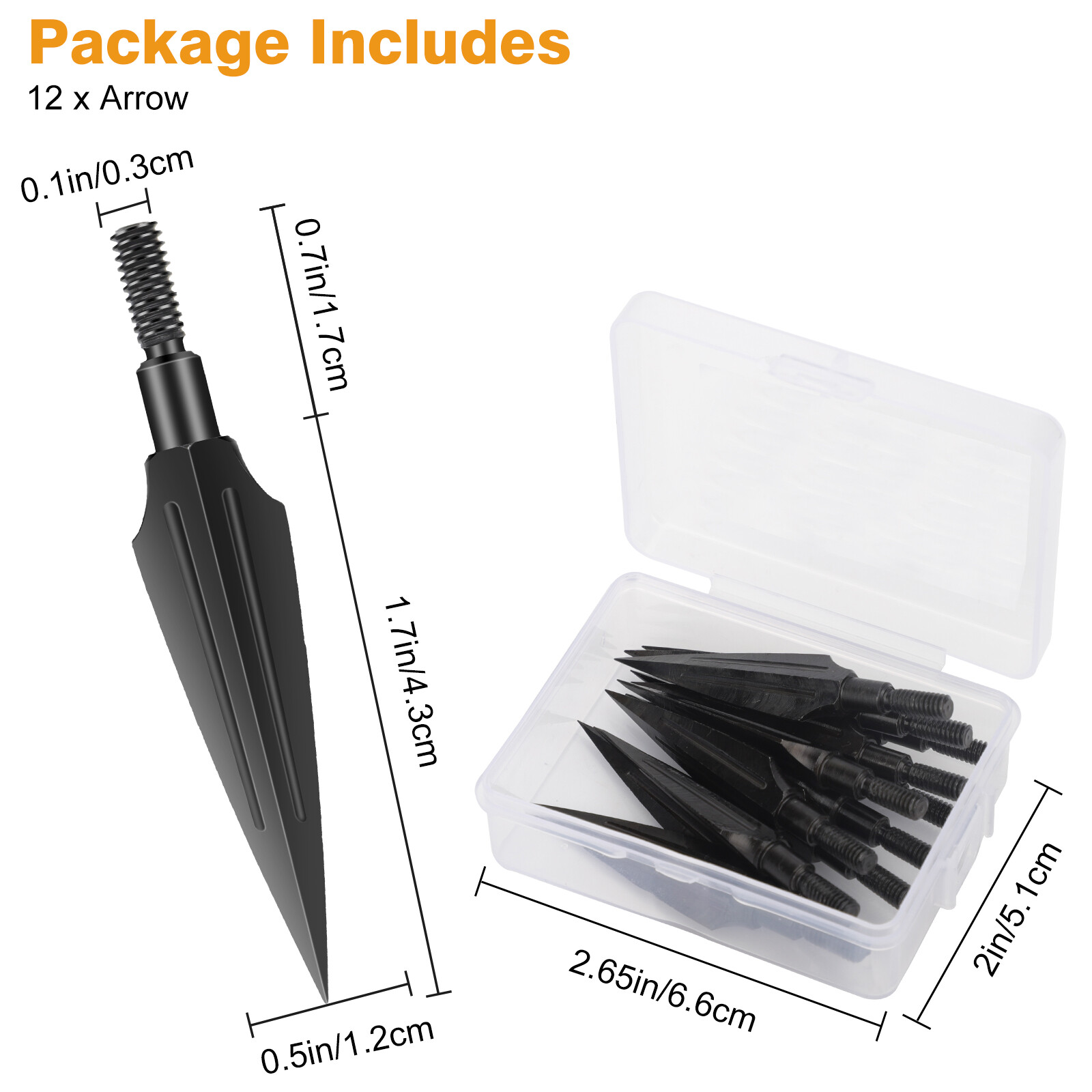 12 pcs Classical Tradition Broadheads, 125 Grain Hunting Compound Bow Arrow Tips