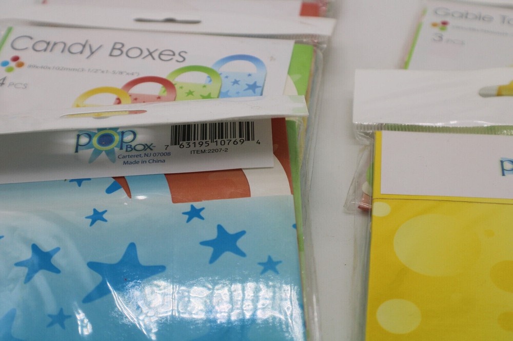 Pop Box Decorative Paper Candy/Gable Boxes 6 Ct Gable and 16 ct Candy Boxes