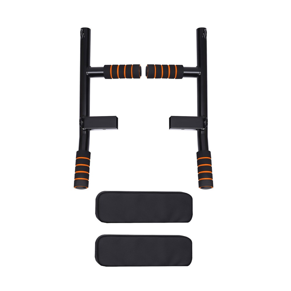 Multifunctional Wall Mounted Pull Up Chin Up Bar Dip Station Power Rack Black