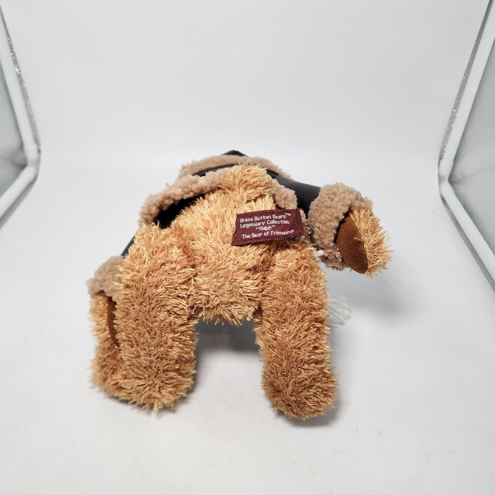 PLUSH TEDDY BEAR DRESSED AS AN Aviator "Ralph" Brass Button Bears