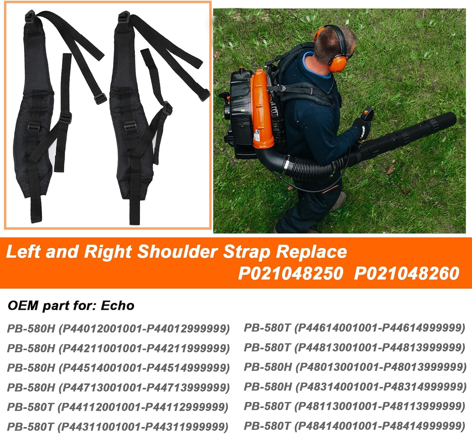 P021048250 P021048260 Left and Right Shoulder Straps for Echo PB-580 PB-580H PB-