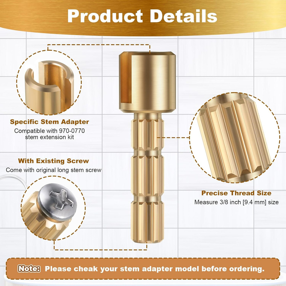 1 Pack Stem Adapter, Replacement for 970-0770 Plumbing Equipment Compatible with
