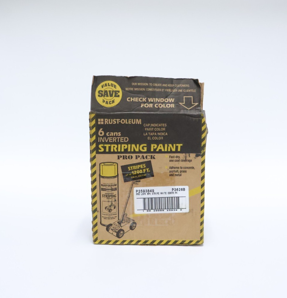 Rust-Oleum Inverted Striping Paint, 18Oz, White , Solvent -Based , 6cans Total.