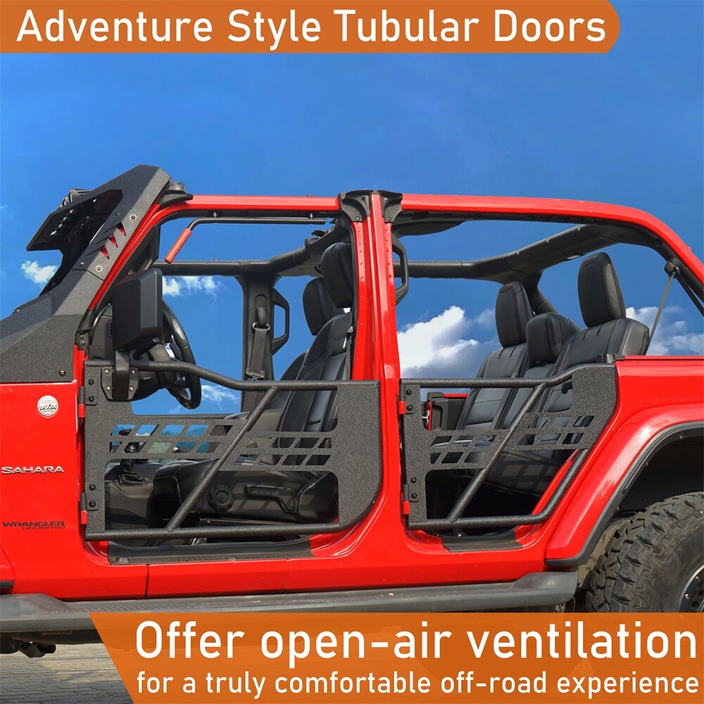 Steel Tube Half Door Guards for 2018-2025 Jeep Wrangler JL & Gladiator JT 4 Door