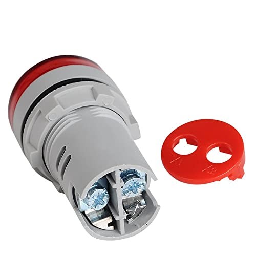 3pcs Digital Display AC Voltage Indicator, 22mm Round Head LED Voltage Red