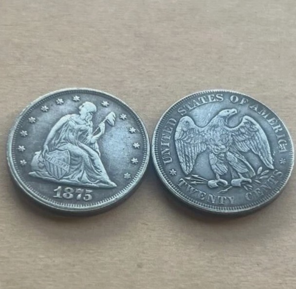 Lot of 4 1875-1878 Twenty-Cent Piece Silver Coin Seated Liberty