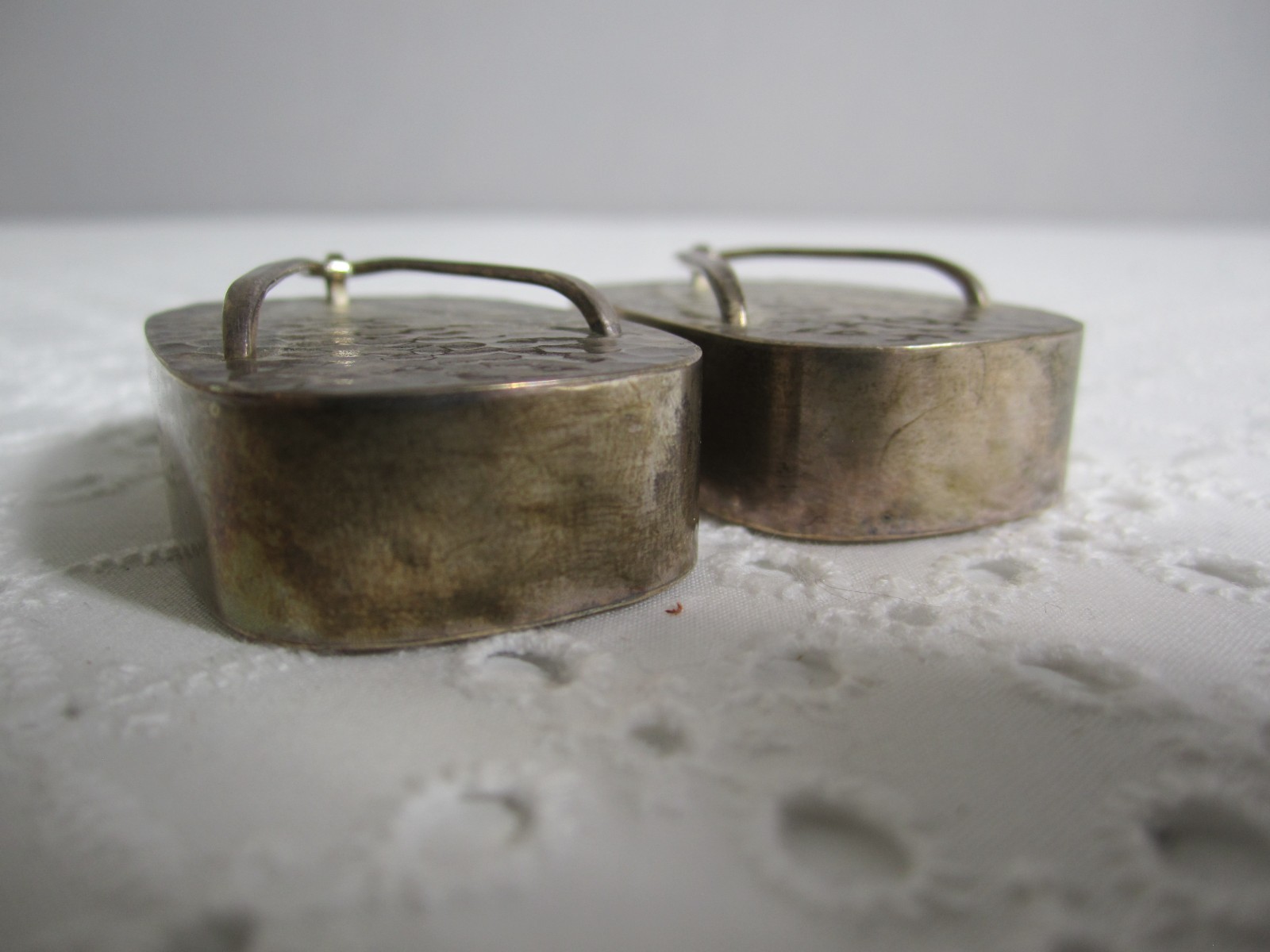 950 Sterling Silver Geta/Sandals Salt Pepper Shakers Japanese 34 Grams