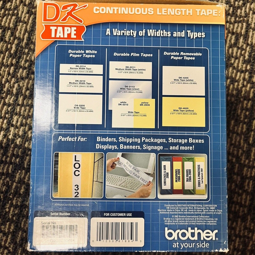 Brother QL-570 Label Printer w/ Extra Labels, Cords, USB Cable & Box - WORKS