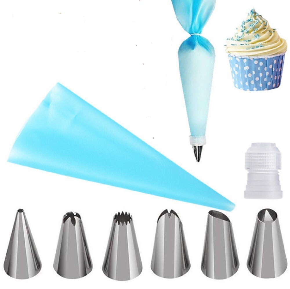 8 Piece Cake Decorating Kit Piping Bag Icing Tips Set Cupcake Pastry Baking DIY