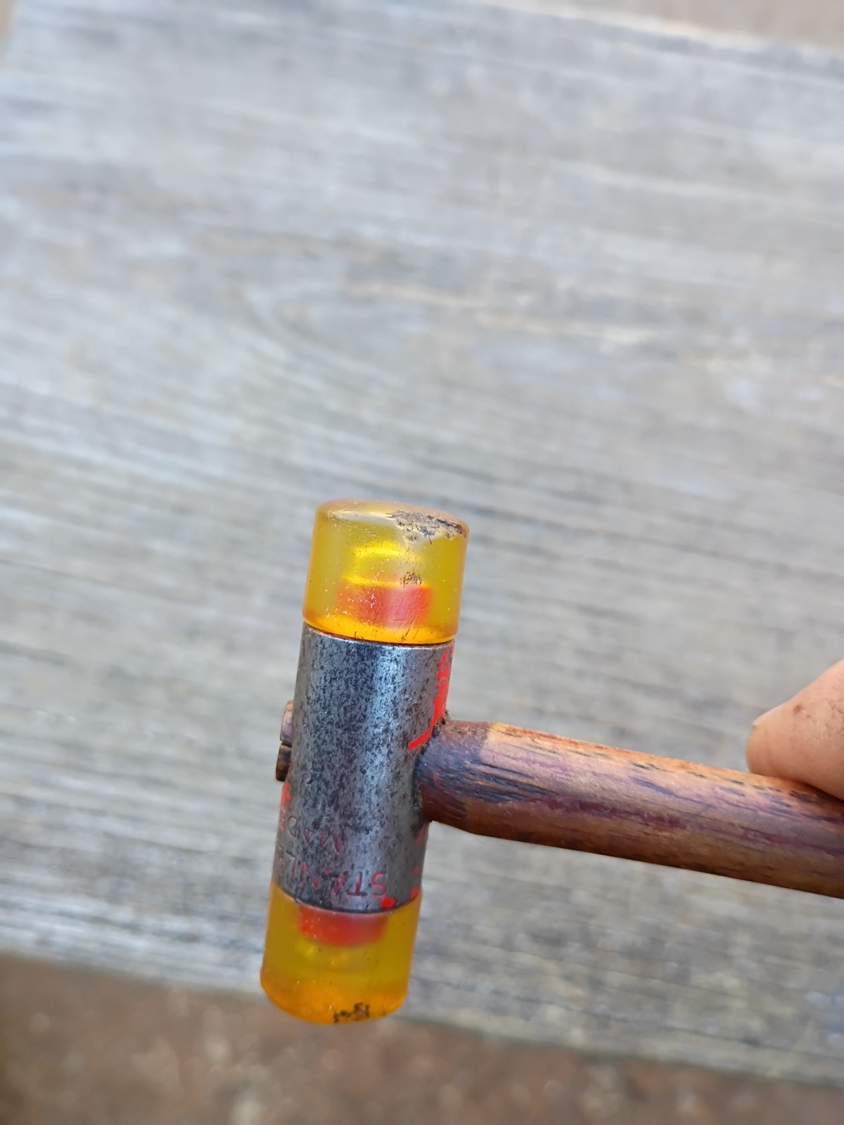 Vintage Stanley No. 592 Small Soft Face Hammer Mallet USA Wood Handle 8 inches