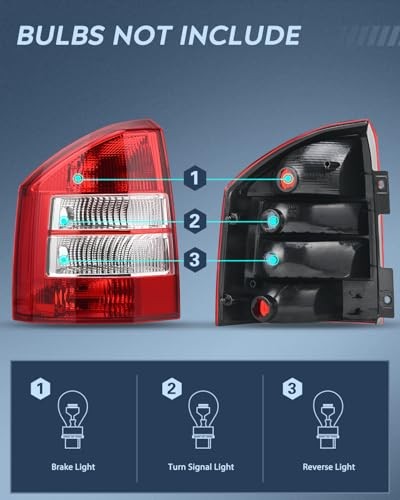 Taillight Assembly Compatible with 2007 2007-2010 Jeep Compass driver side