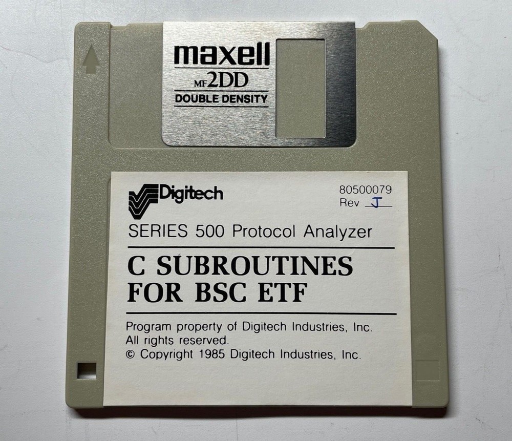 Digitech 80500079 Series 500 Protocol Analyzer C Subroutines For BSC ETF Disk