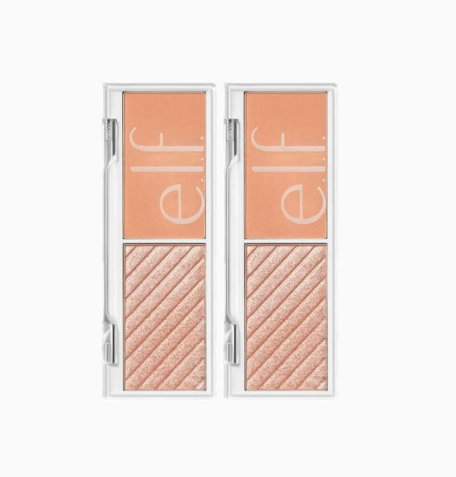 2PACK e.l.f. Cosmetics Bite Size Face Duo, Blush & Highlighter White Peach