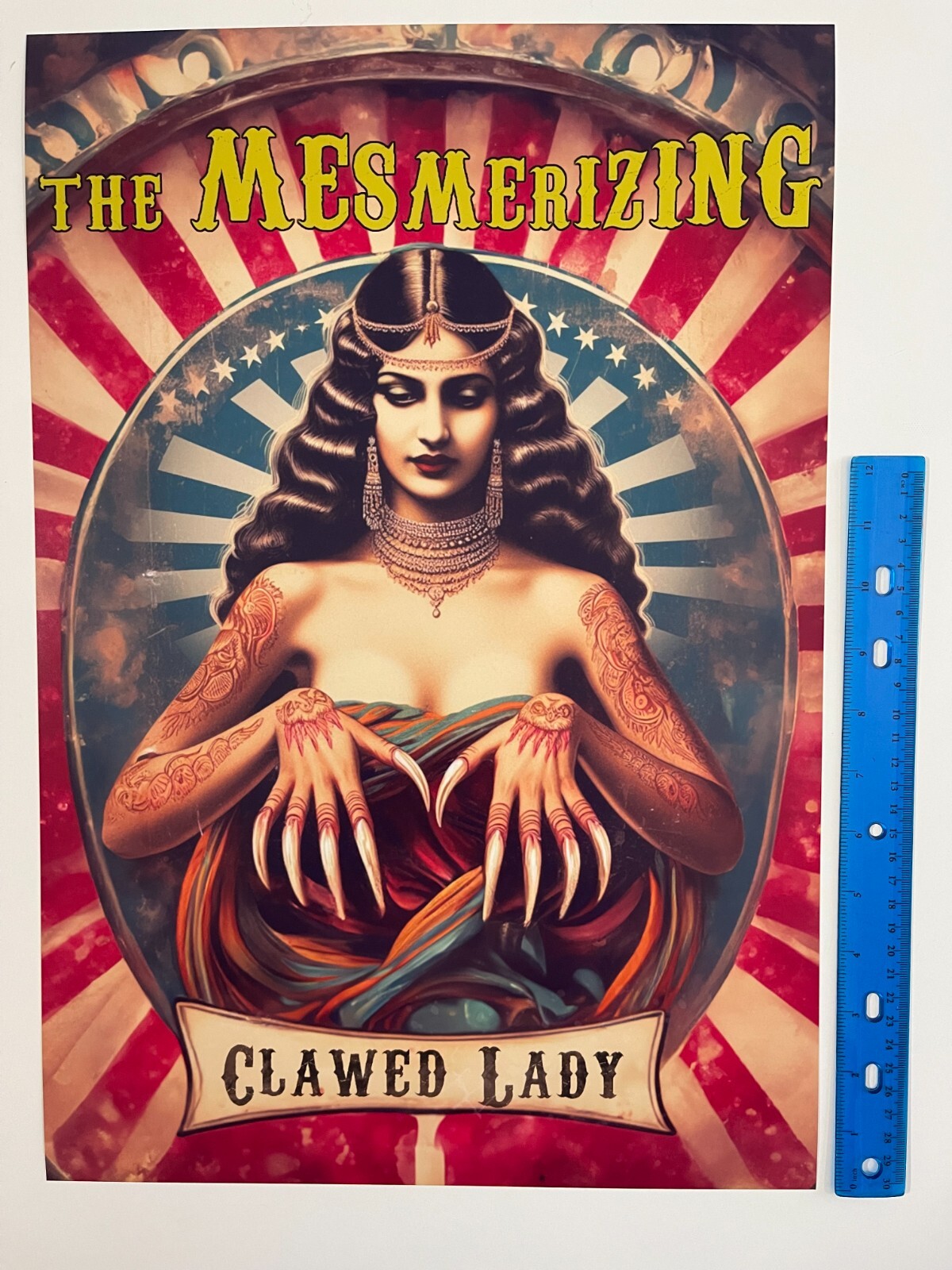 Clawed Lady Freak Show Poster Circus Art Retro Carnival Freakshow Posters