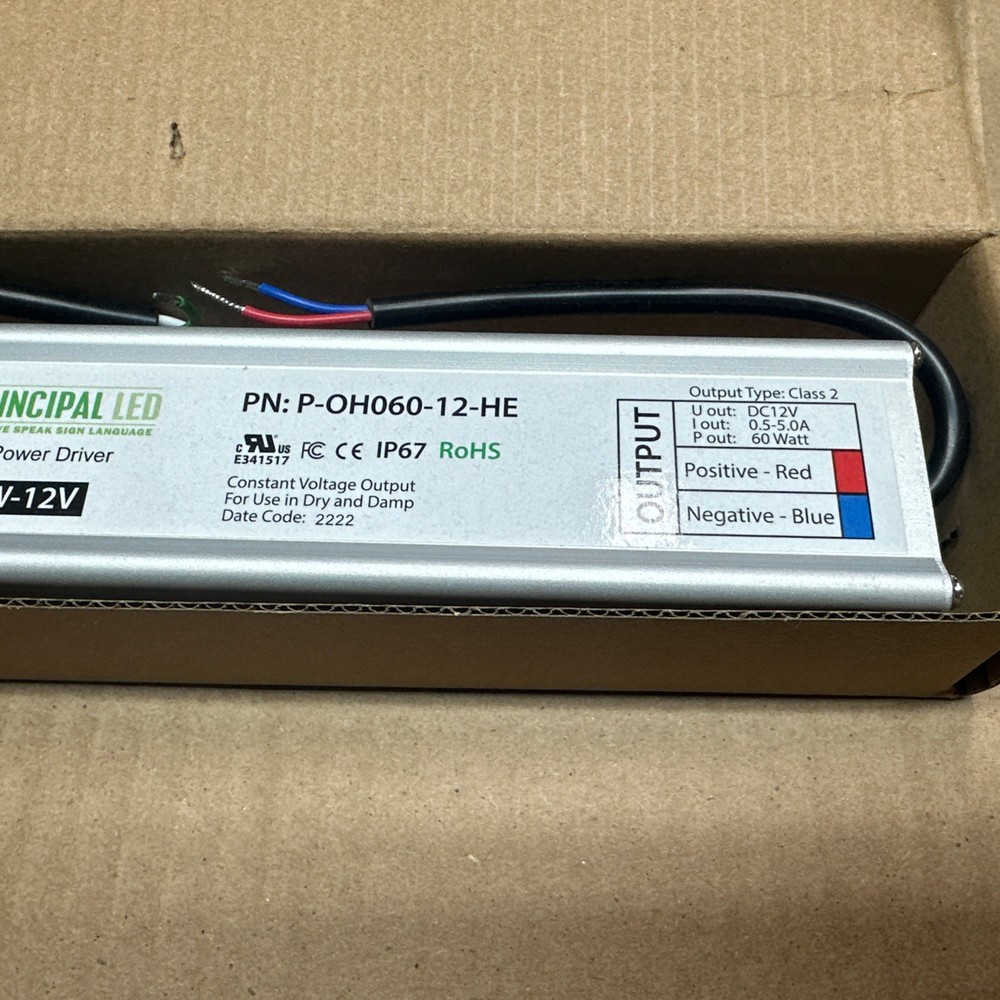 PRINCIPAL LED P-OH060-12-HE UNIVERSAL POWER DRIVER LED CLASS 2