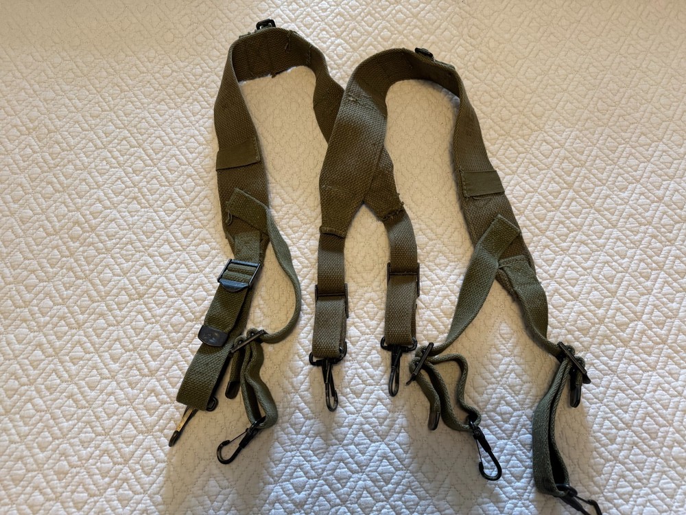 Original WWII USGI M1943  1943 Field Suspenders Late Transitional Period