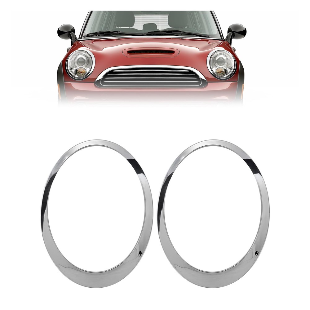 Pair Headlight Bezel Headlamp Trim Ring Compatible with 2007-2015 Mini Cooper...