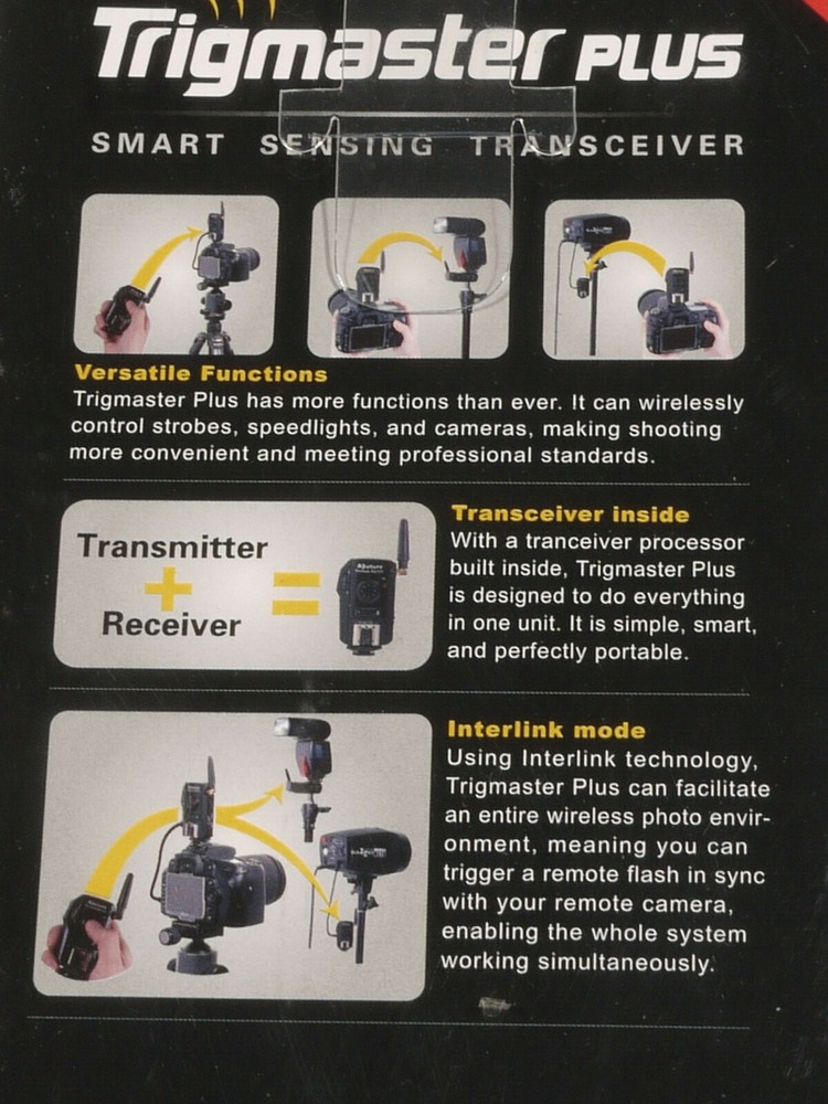 PRL) APUTURE TRIGMASTER PLUS TRANSCEIVER TX/RX CAMERA FLASH SHUTTER WIRELESS 2.4
