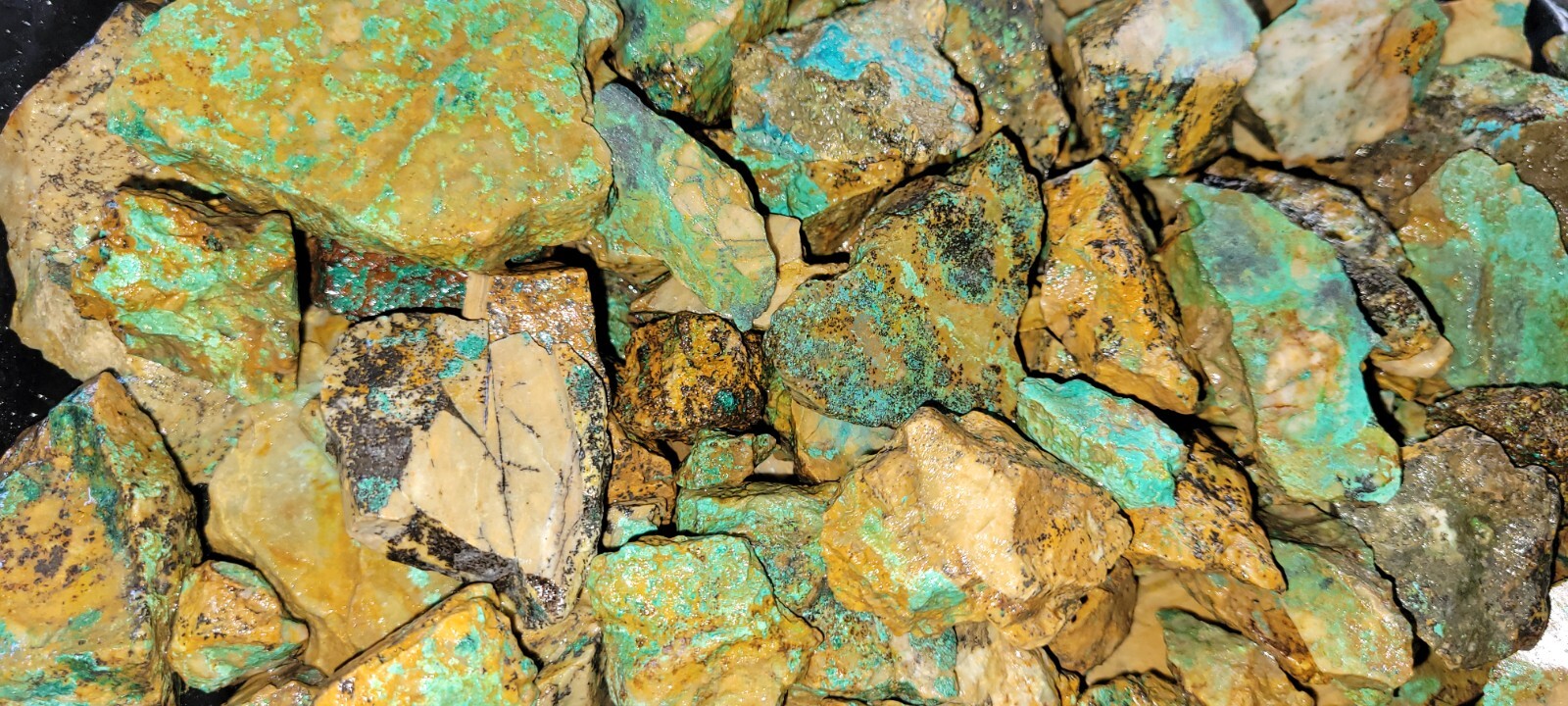 Natural Turquoise Rough Blue Silver Mine, Lone Mountain District NV - Half Pound