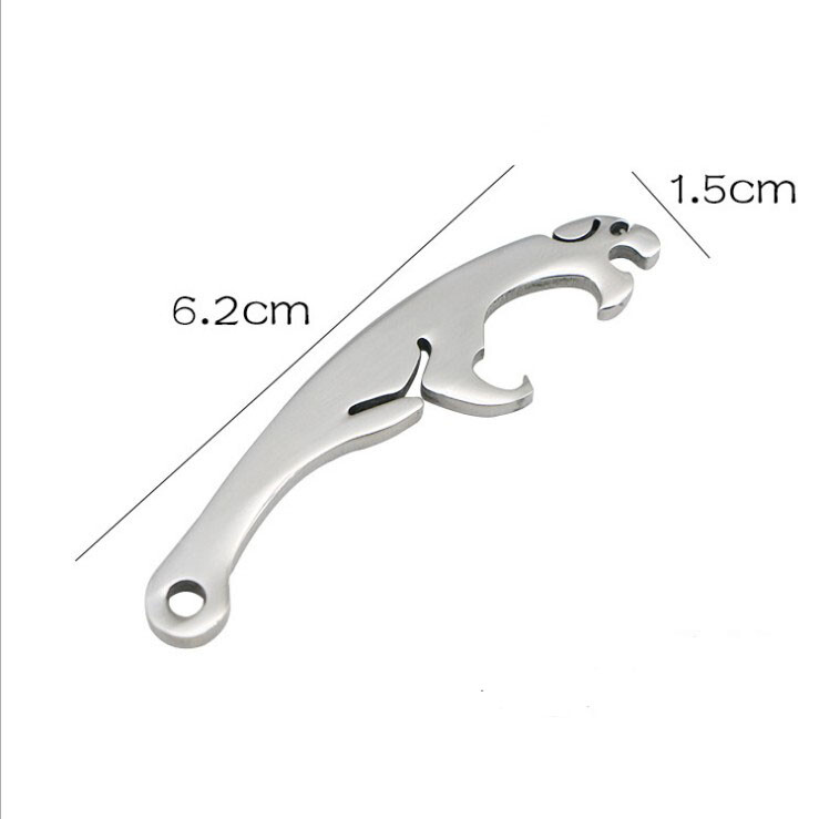 Leopard Shaped Keychain Bottle Opener Functional Art Design Keyring