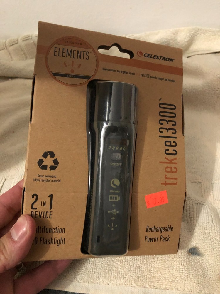New Celestron Elements TrekCel 3300 Rechargeable Flashlight