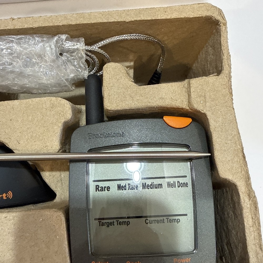 Brookstone Grill Alert Talking Remote Meat Thermometer Wireless Very Good