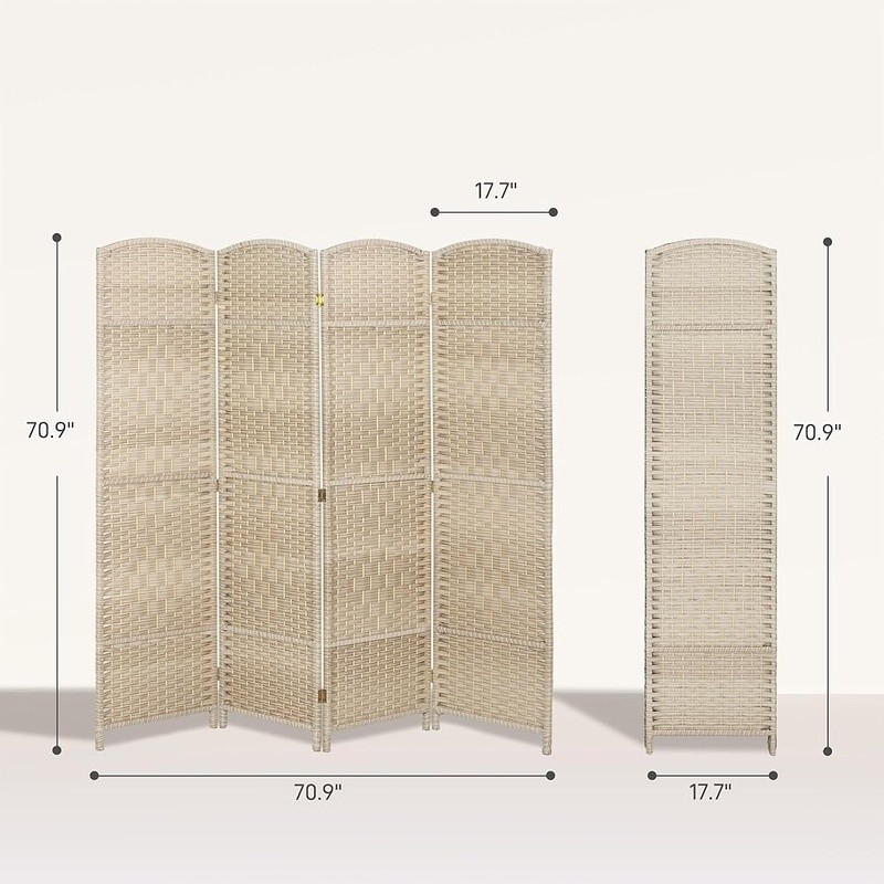 Room Divider Privacy Screen Foldable Lightweight Tear Proof Portable PP Panels