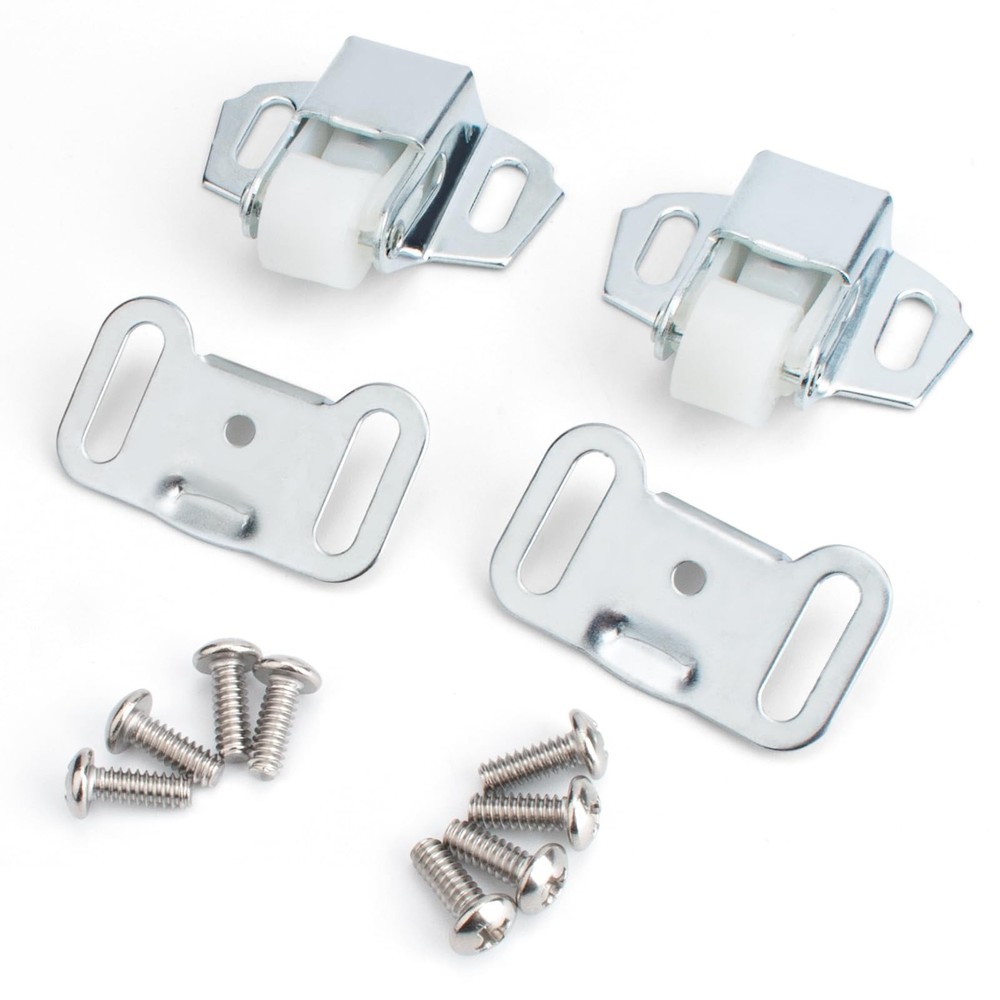 2 Pack Mailbox Replacement Roller Catch Assembly Including Screws Silver
