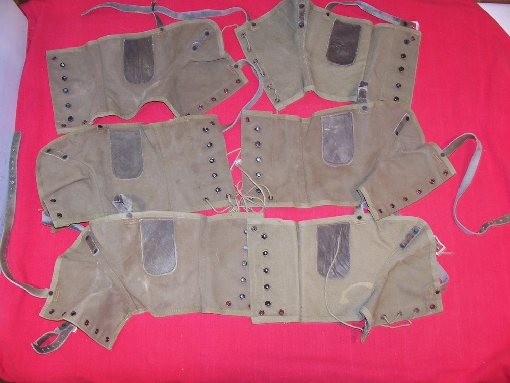 As Is 6 WWII Size Medium Spats Short Leggings US Army Canvas Boot Shoe GI WW2