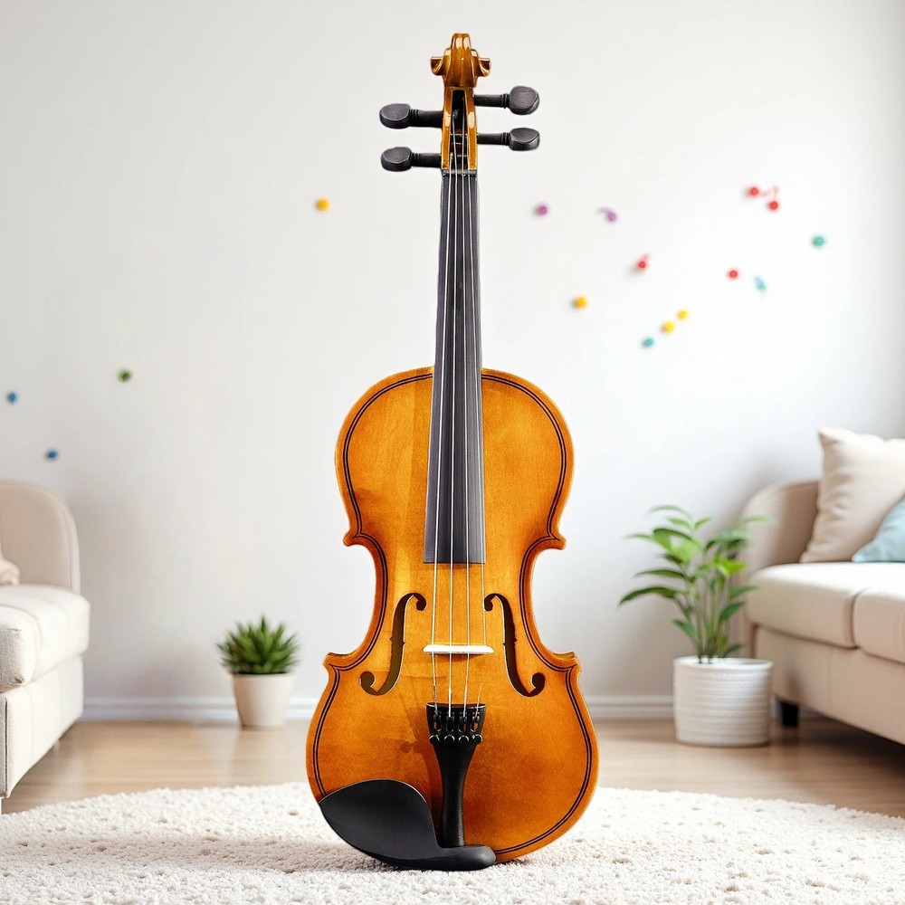 3/4 Size Acoustic Beginner Violin Set - Shoulder Rest, Strings Set, Natural