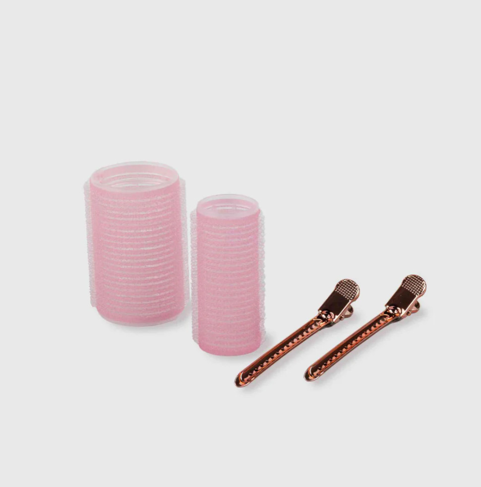 Calista Volumizing Self Grip Rollers Curlers Clips Case PIXIE SHORT With Spray