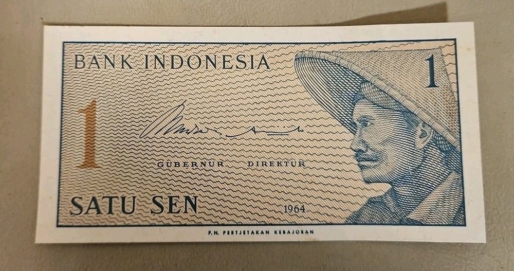 1964 Indonesia 1 Sen Note