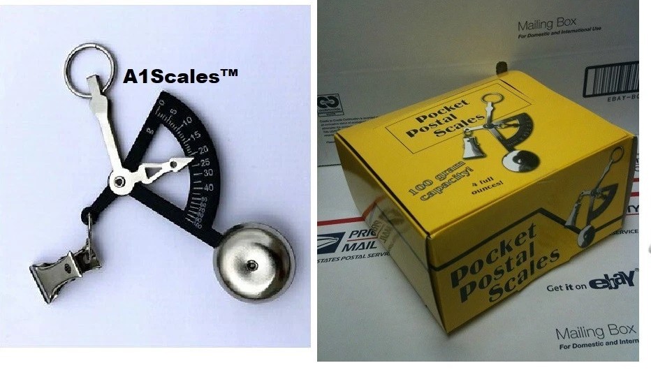 NEW Box of 30 Handheld Pocket 90 Degree Hanging POSTAL SCALES 100 Grams/4 Ounces