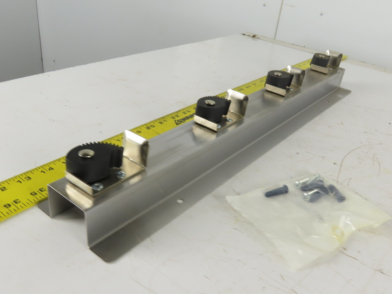 Grainger 333-4 SS Silver 304 Stainless Steel Mop Broom Holder 4 Spot