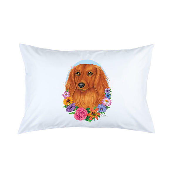 Dachshund Longhair Red Micro Fiber Pillowcase