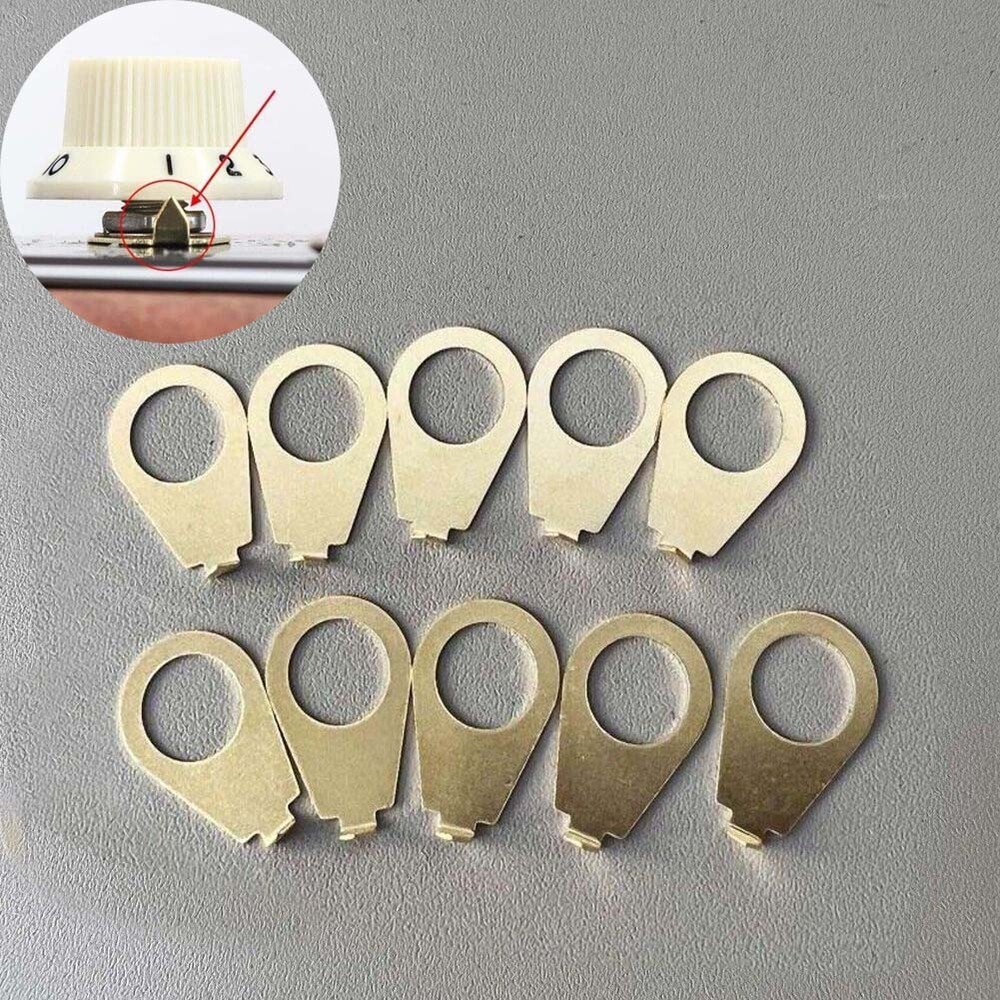 Gold Knobs Pointer Plate Indicator Washers for Gibson LP Electric Guitar 10Pcs
